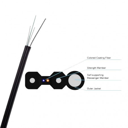 Fibra Optica Drop 2 hilos 1000mts