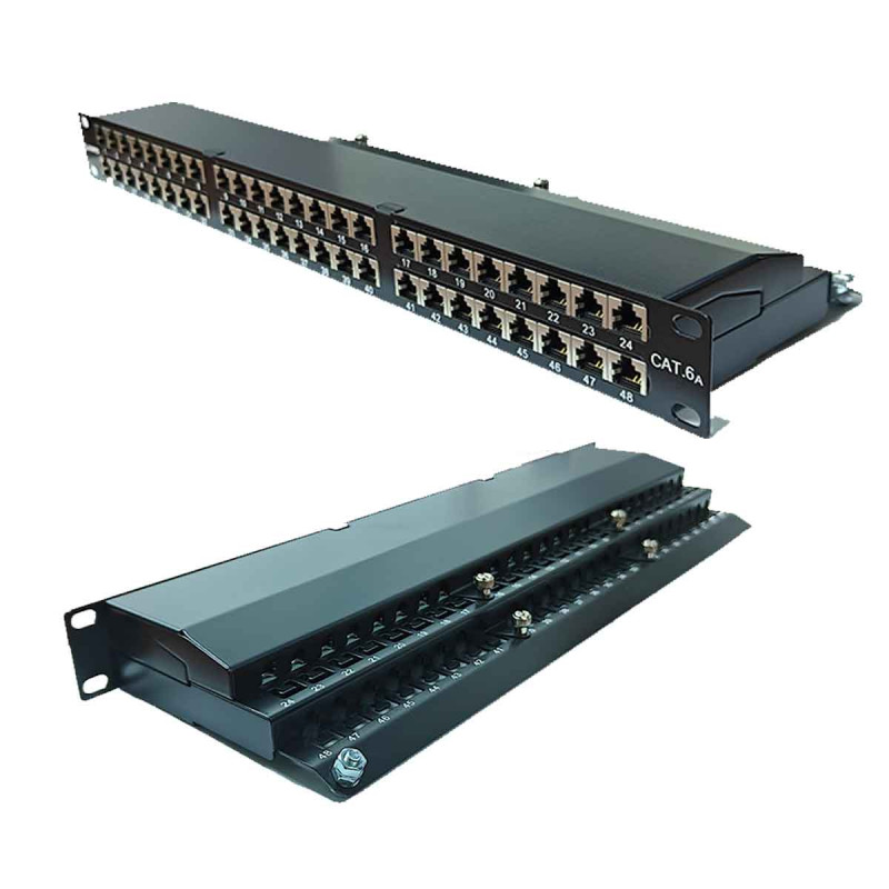 Patch Panel 48 Ptos Blindado Cat6a Lanpro
