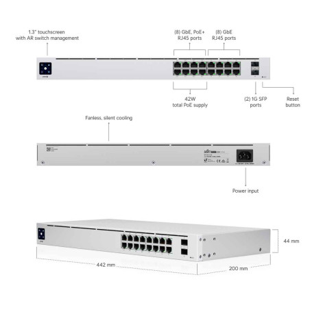 Switch Poe Ubiquiti 16 Puertos USW-16-POE
