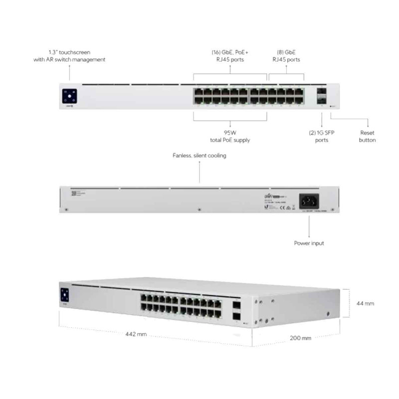 Switch Poe Unifi 24 Puertos